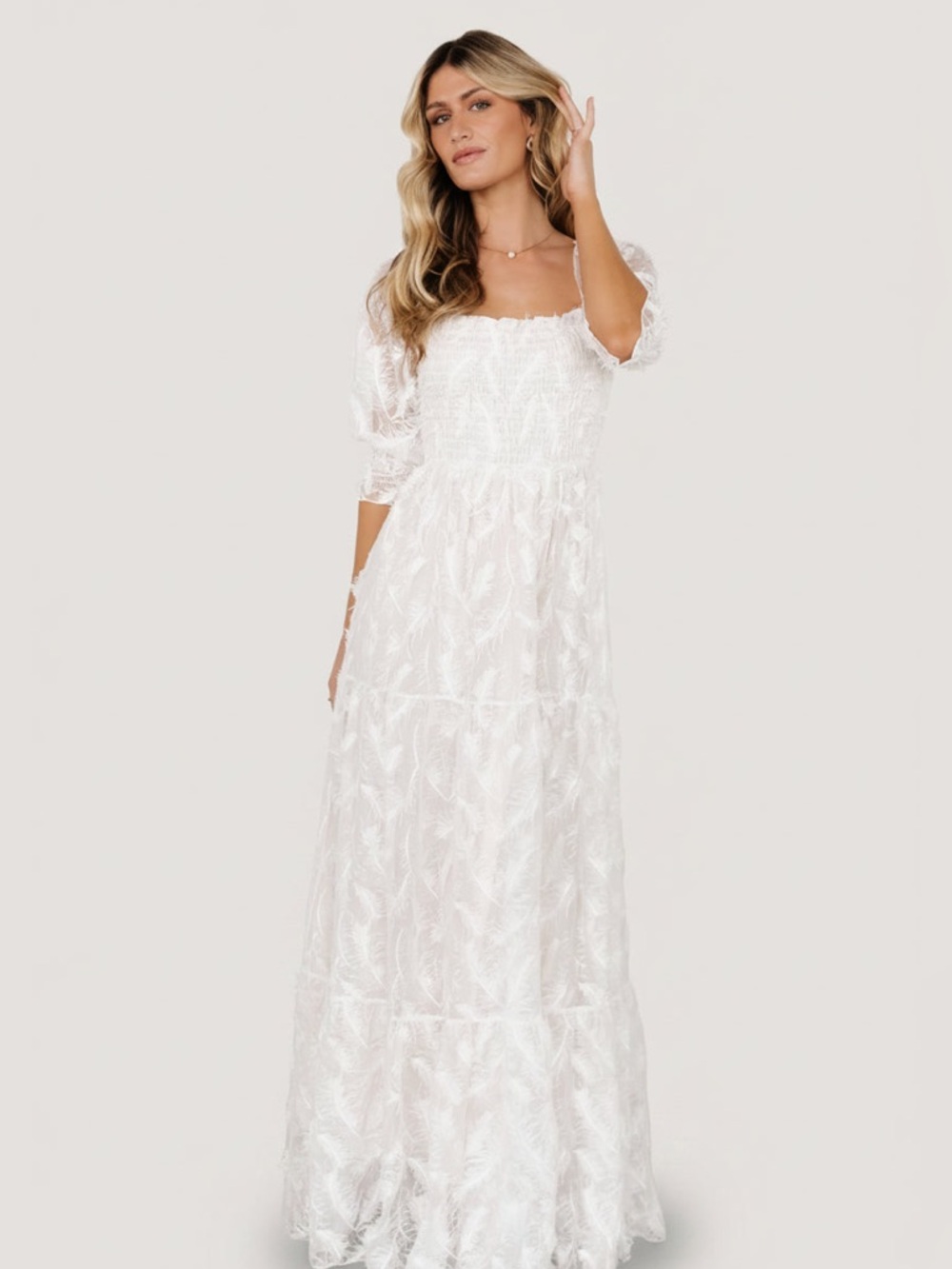NWT Baltic Born Paloma Smocked Feather Maxi Dress (size M)